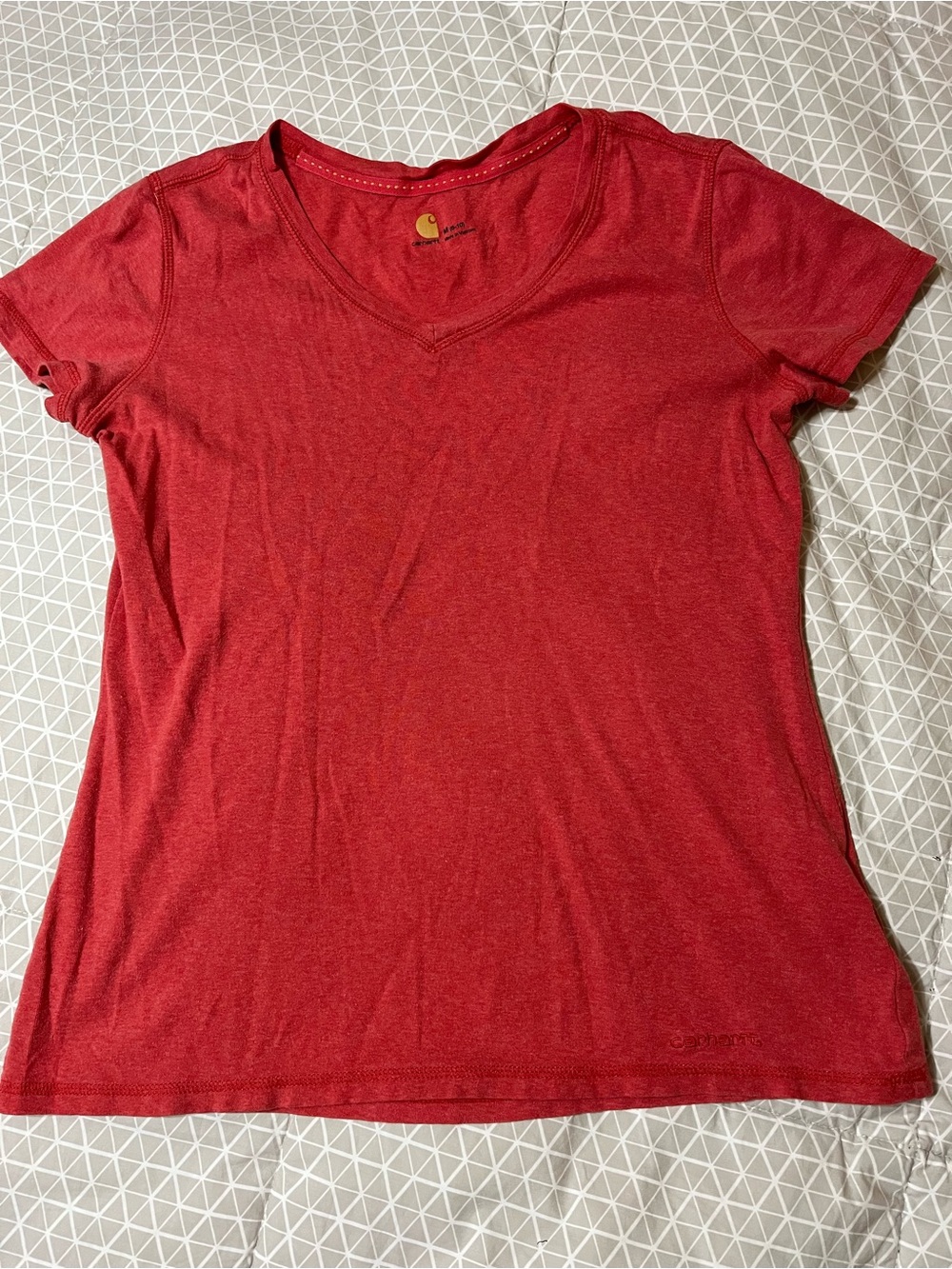 Carhartt Women's Orange V-Neck Short Sleeve Tee